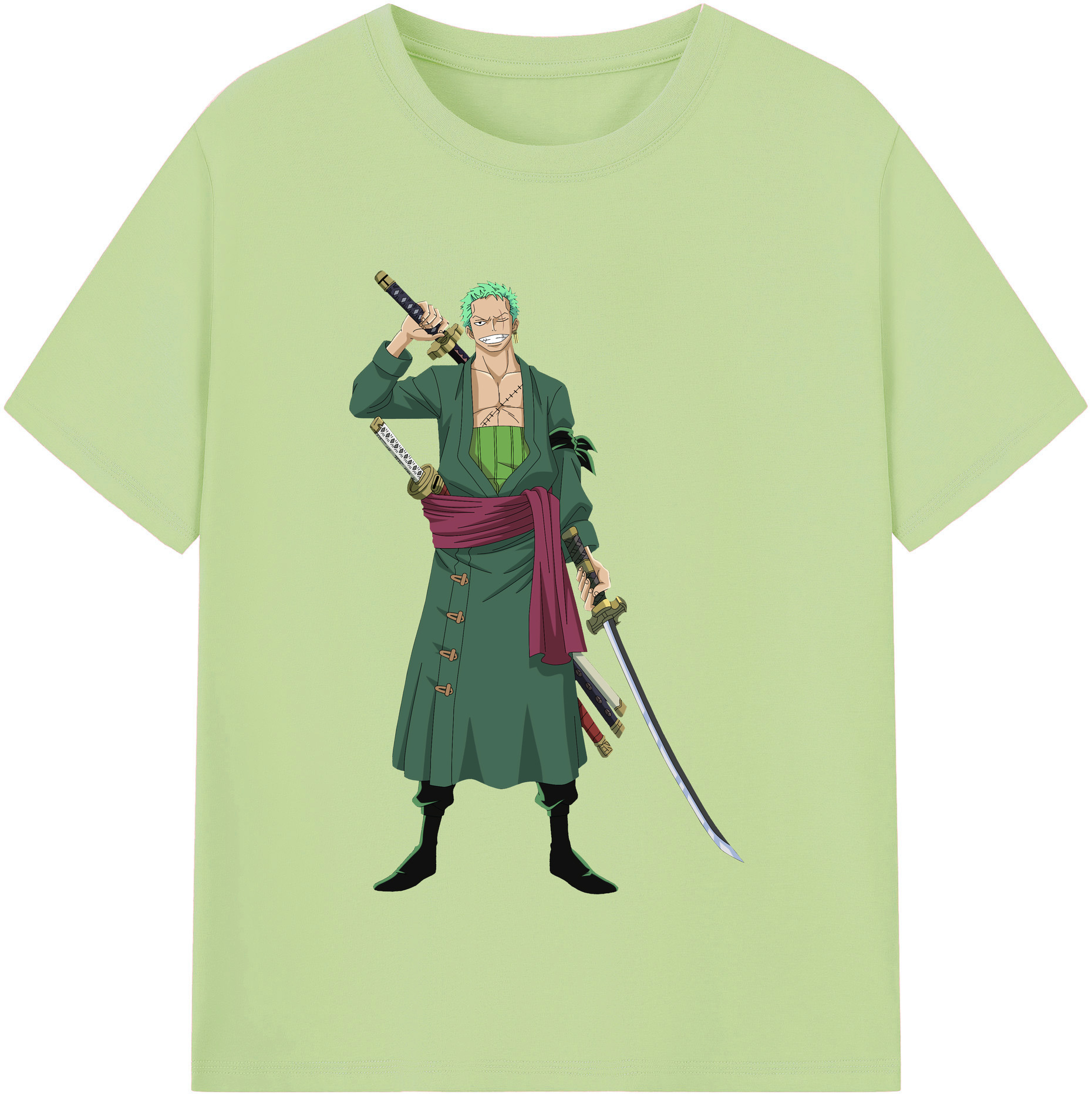 ワンピース ロロノア・ゾロ ONE PIECE Roronoa Zoro 綿100％半袖Tシャツ（フロントプリント）